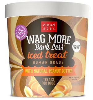 Cloud Star Wag More Bark Less Human Grade Iced Treat with Natural Peanut Butter For Dogs, 12 oz.