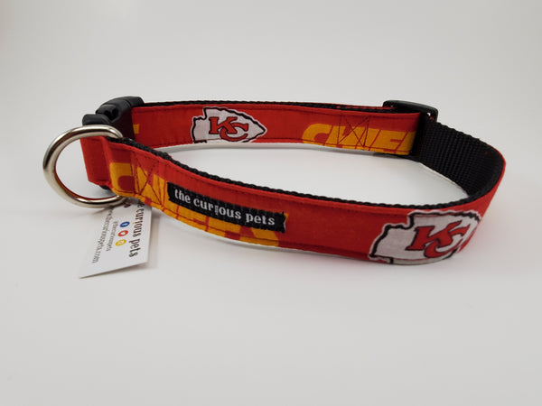 Kansas City Chiefs NFL Dog Collar Handmade by Terri's Dog 