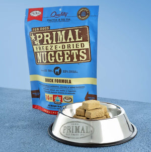 Primal Freeze Dried Nuggets Duck Formula Grain-Free Raw Dog Food - 14oz