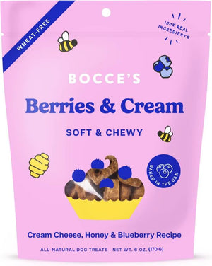 Bocce's Bakery Berries & Cream Soft & Chewy Dog Treats, 6-oz bag