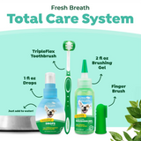 TropiClean Fresh Breath Total Care Cleans Teeth & Freshens Breath Small & Medium Dog Dental Kit