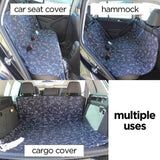 Molly Mutt 3-in-1 Back Seat Cover for Dogs, Back Seat Hammock, Cargo Area Cover,  Non-Skid, 100% Cotton Canvas, Water-Resistant, Features Adjustable Headrest Straps, Belt Slots, Seat Anchors, 56"x56"