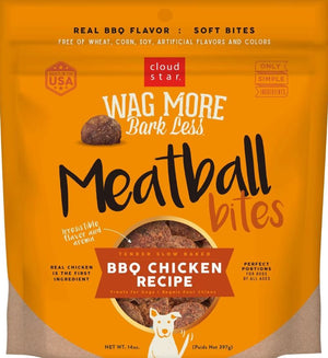 Cloud Star Wag More Bark Less Chicken Meatballs Recipe Grain-Free Dog Treats, 14-oz bag