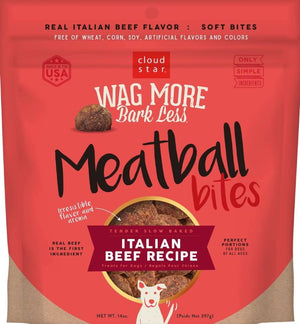 Cloud Star Wag More Bark Less Beef Recipe Meatballs Grain-Free Dog Treats, 14-oz bag