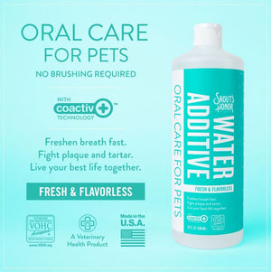 Skout's Honor Oral Care Fresh & Flavorless Dog & Cat Dental Water Additive, 32-oz bottle