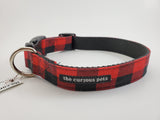 The Curious Pets Red Buffalo Dog Collar