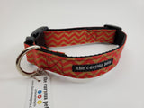 The Curious Pets Red Chevron Dog Collar