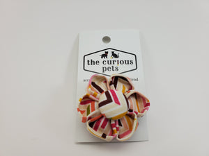 The Curious Pets Chevron Pink Lines Flower Bow