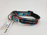 The Curious Pets Teal Geometric Dog Collar