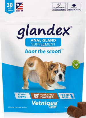 Vetnique Labs Glandex Anal Gland & Probiotic Pork Flavored Pumpkin Fiber & Digestive Soft Chew Supplement for Dogs