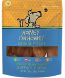 Honey I'm Home! Crunchy Ears Natural Honey Coated Buffalo Chews Dog Treats