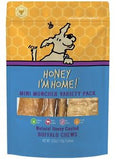 Honey I'm Home! Mini Muncher Variety Pack Natural Honey Coated Buffalo Chews Grain-Free Dog Treats, 6 count