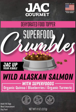 JAC Pet Nutrition Wild Alaskan Salmon CRUMBLES Superfood Dog & Cat Meal Topper
