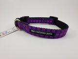 The Curious Pets Purple Squares Dog Collar
