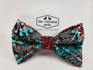 The Curious Pets Black Plaid Bow Tie