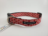 The Curious Pets Red Scallops Dog Collar