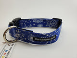 The Curious Pets Blue Snowflakes Metallic Dog Collar