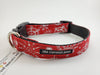 The Curious Pets Red Snowflakes Dog Collar