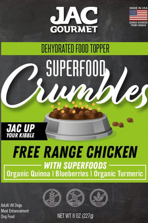 JAC Pet Nutrition Free Range Chicken CRUMBLES Superfood Dog & Cat Meal Topper
