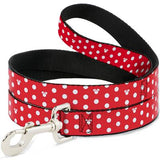 Dog Leash - Minnie Mouse Polka Dot/Mini Silhouette Red/White