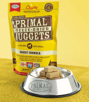 Primal Freeze Dried Nuggets Rabbit Formula Grain-Free Raw Dog Food - 14oz